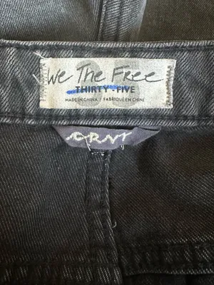 Free People Curvy Black Wash Distressed Jeans Shorts thumbnail 8