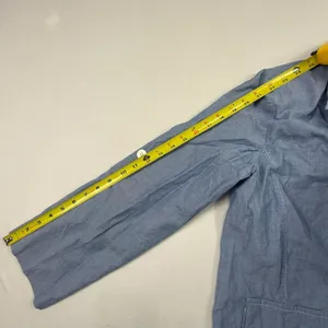 Lew Magram Collection Blue Button Front Safari Jacket with Roll-Tab Sleeves thumbnail 8