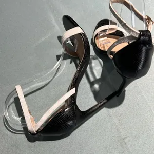Lulus remi white and‎ black snakeskin ankle strap heels Size 7.5 B38 thumbnail 6
