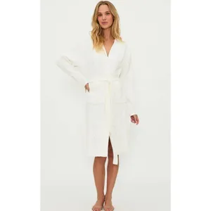 BEACH RIOT Rinna Chenille Robe Cream Cable Knit Belted Pockets X-Small Small thumbnail 4