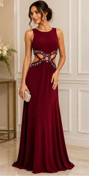 Blondie Nites NWT Women’s Size 5 Wine Red Formal Evening Gown Bridesmaid Wedding thumbnail 1