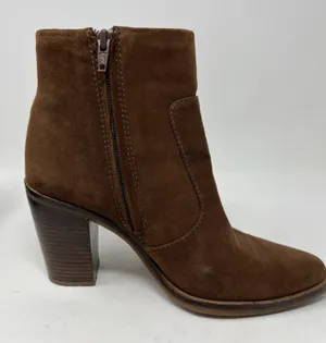 Gianni Bini Tovyy Booties Brown Suede Leather Block Heel Zip Up Women’s Size 7.5 thumbnail 7
