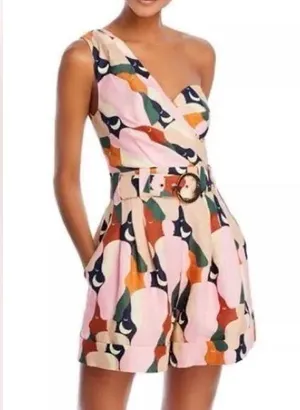FARM Rio Pink and Tan Patterned romper thumbnail 1