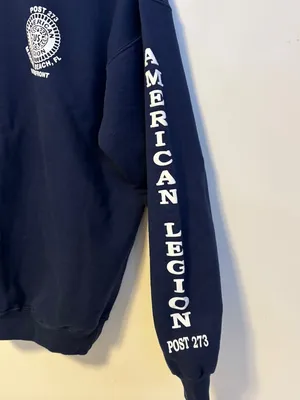 Hanes American Legion Post 273 Madeira Beach FL Cotton Blend Crewneck Navy Blue Size M thumbnail 3