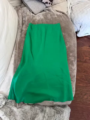 Babaton  green silky midi skirt  thumbnail 6