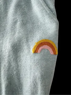 PJ Salvage Light Blue Knit Jogger Pants with Rainbow Accent thumbnail 2