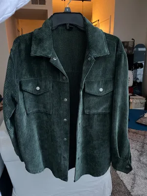 Wild Fable Corduroy Button-Up Green Shirt thumbnail 1