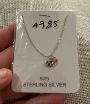Lot a785 925 sterling silver pendant chain necklace painter thumbnail 1