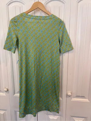 Lilly Pulitzer blue and green silk dress size 2 thumbnail 2