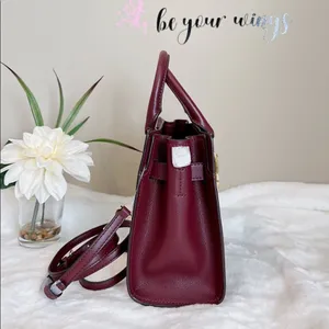 Michael Kors Hamilton Small Satchel Key Lock Crossbody Bag Merlot‎ thumbnail 3