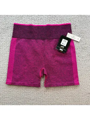 Avia Women’s L 22 Pink Seamless Contour Bike Shorts High Waist Gym Running NWT thumbnail 2