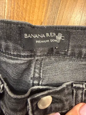 Banana Republic Premium Denim High Rise Wide Leg Crop Jean Women's US 25 Black thumbnail 2