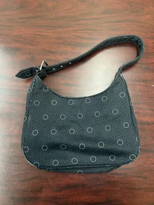 Thirty- One Black, Brown, and White Polka Dot Shoulder Bag thumbnail 2