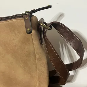 BOC Born Concept Crossbody Bag Tan Faux Suede Brown Trim Stitched‎ Messenger Bag thumbnail 9