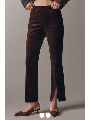 Anthropologie Maeve High-Rise Split-Front Velvet Skinny Pants thumbnail 2