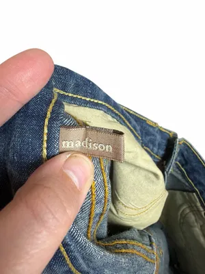 Abercrombie & Fitch Y2K Distressed Bootcut Madison Jeans Blue Denim Grunge Sz 6 thumbnail 5