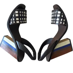 Tory Burch Emori Slingback Sandals‎ Wood Lucite Heel 8.5 thumbnail 11