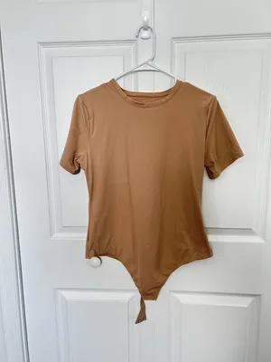 Quince Second Skin T-Shirt Bodysuit Sand Beige Size XL thumbnail 6