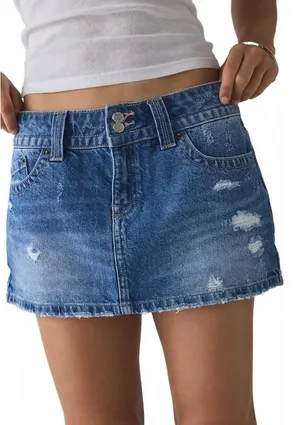 UO BDG Game Day Low-Rise Denim Micro Mini Skirt Urban Outfitters Indigo XL thumbnail 1
