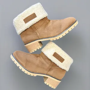 Source Unknown Women’s Brown Plush Lined Non-slip Winter Ankle Boot thumbnail 2