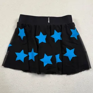 Ultracor Skort Womens Medium Black Blue Star Print Mesh Athletic Tennis Skirt thumbnail 4