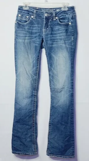 Miss Me boot cut jeans denim pants blue size 28 thumbnail 1