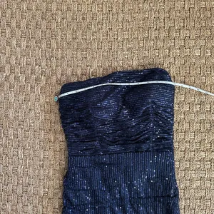 Navy Blue Sparkly Sequins Strapless Short Tie Back Dress Size 8 thumbnail 9