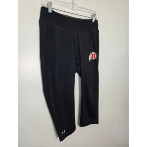 Under Armour Fitted Capri Leggings University Of Utah Utes Black Running Large thumbnail 2