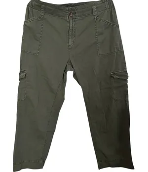 Old Navy Alpine Tundra Green Mid-Rise Wide-Leg Cargo Pants thumbnail 1
