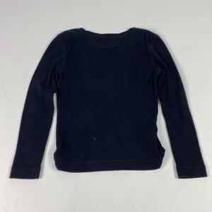 Lauren Ralph Lauren Shirt Womens Small Black Henley Long Sleeve Ruffle‎ Knit Top thumbnail 8