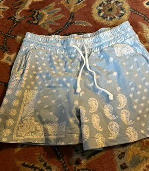 Loft Light Blue Handkerchief Shorts In Terry thumbnail 1