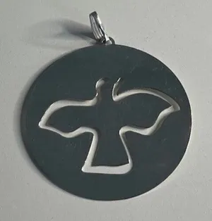 Vintage Tiffany & Co. Round Sterling Silver 925 Dove Pendant Lightweight RARE thumbnail 1