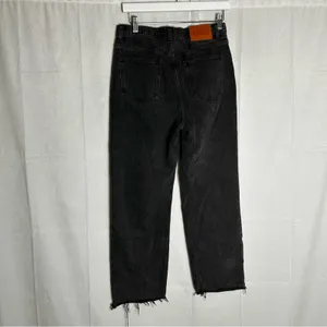 Princess‎ Polly Black Cross Waist Raw Hem Denim Jeans Size 4 thumbnail 2