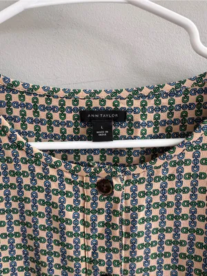 Ann‎ Taylor Geometric Print Midi Dress Large Long Sleeve Boho thumbnail 2