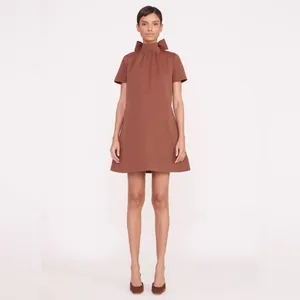 Staud Mini Ilana Dress in Clove Brown S thumbnail 8