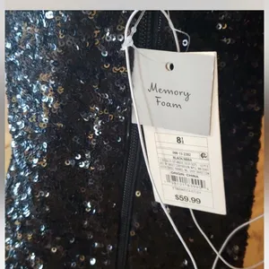 Black Sequin Women's Boots NWT 8.5 thumbnail 2