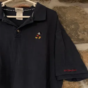 Disney Navy Blue Vintage Embroidered Graphic Polo Top thumbnail 3