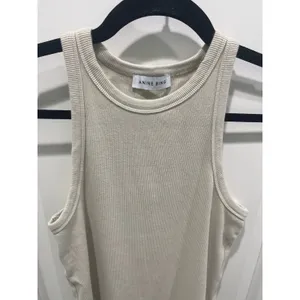 Anine Bing Eva Fitted Tank Top in Taupe Sz L thumbnail 3