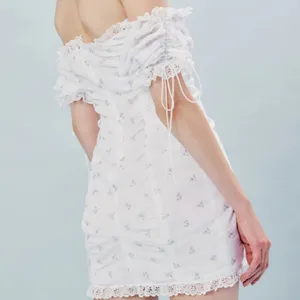 NWT For Love and Lemons Magnolia Mini Dress White thumbnail 4