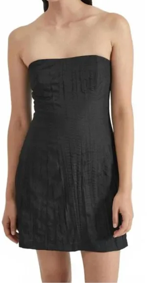 Third Form Rolling Wave Strapless Textured A-Line Mini Dress Black US Size 4 thumbnail 1