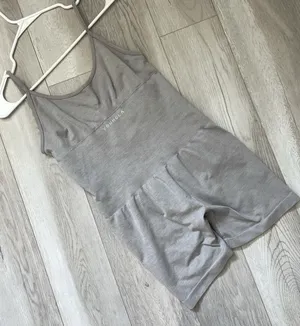 YoungLA Seamless Romper ribbed scrunch womens Gray (large) workout activewear thumbnail 1