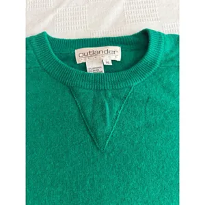 VTG 90s Y2K Outlander Studio Kelly Green Lambswool Angora Slouchy Sweater OVZS-M thumbnail 5