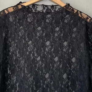Sheer Lace Top Size Medium Black Whimsigoth Fairy Grunge Gothic Indie Sleaze thumbnail 3