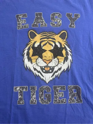 Comfort Colors Flo Blue 'Easy Tiger' Graphic Tee thumbnail 4