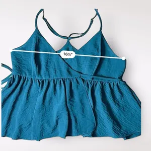 Urban Outfitters Green‎ wrap ruffled Peplum tank top blouse Size L thumbnail 4