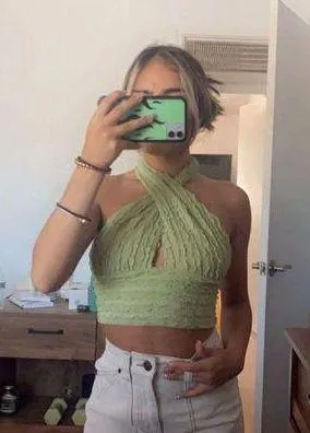 Amazon Green Cross Halter Top thumbnail 1