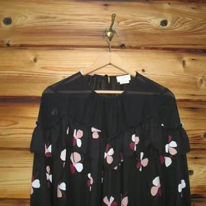 Kate Spade Black Floral Top Blouse thumbnail 5