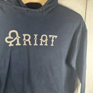 Ariat Essential Hoodie Womens Sz XXL Black W/Brown Logo Cropped Boxy Sweatshirt thumbnail 2