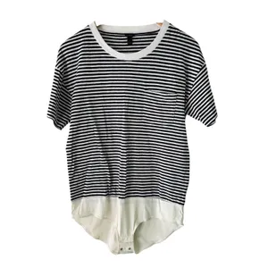 J.Crew Striped Bodysuit Top Nautical Casual Layering‎ Tee Shirt L thumbnail 2
