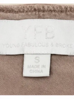 YFB Young Fabulous & Broke 100% Lyocell Taupe Button Front Cami Vest Size Small thumbnail 5